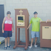 Trenton Troop 39 members and helpers display the “Blessing Boxes” engineered and designed by
Eagle Scout Travis Woodall. Above from left: Carter Plute, Seth Woodall, Travis, and Tommy Plute.